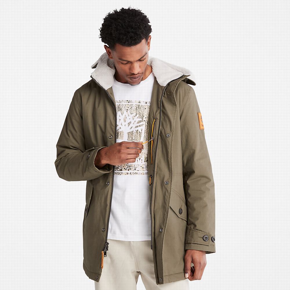 Bundy Parka Timberland Mt. Kelsey Fishtail Panske Tmavo Zelene | RV8974216