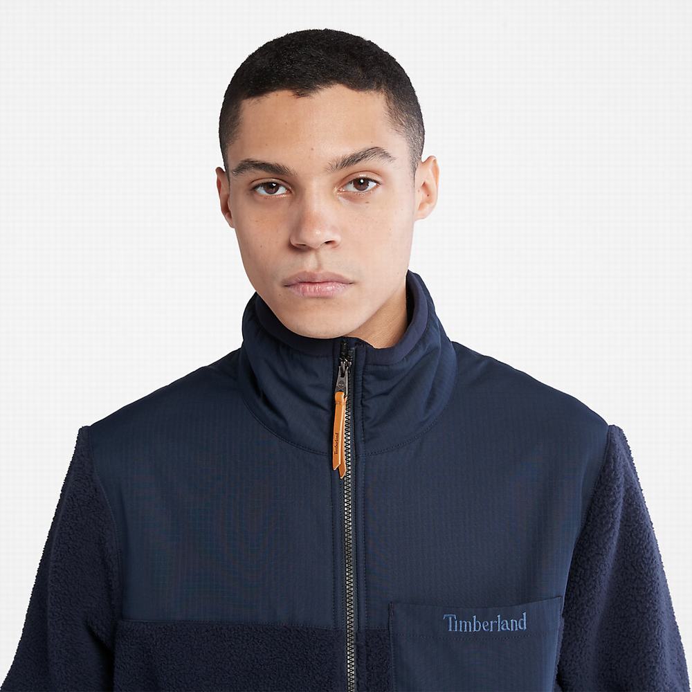 Bundy Timberland High-Pile Zip-Front Fleece Panske Námornícka Modrá | SJ8569734