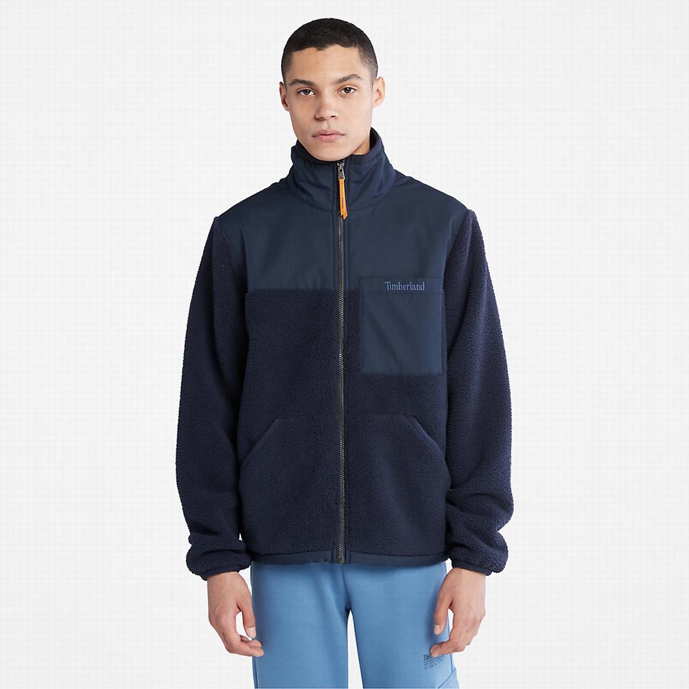 Bundy Timberland High-Pile Zip-Front Fleece Panske Námornícka Modrá | SJ8569734