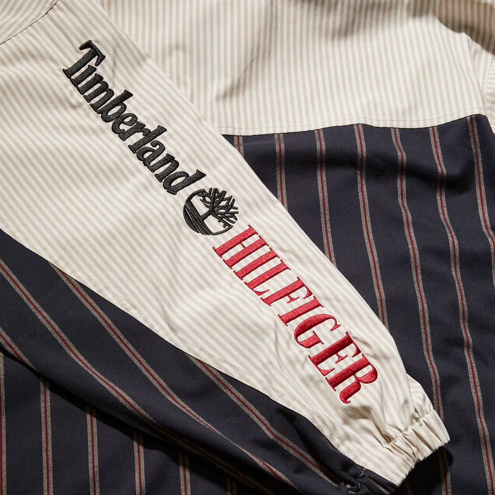 Bundy Timberland Tommy Hilfiger x Timberland® Re-imagined Pruhované Overshirt Panske Modre | IC4195082