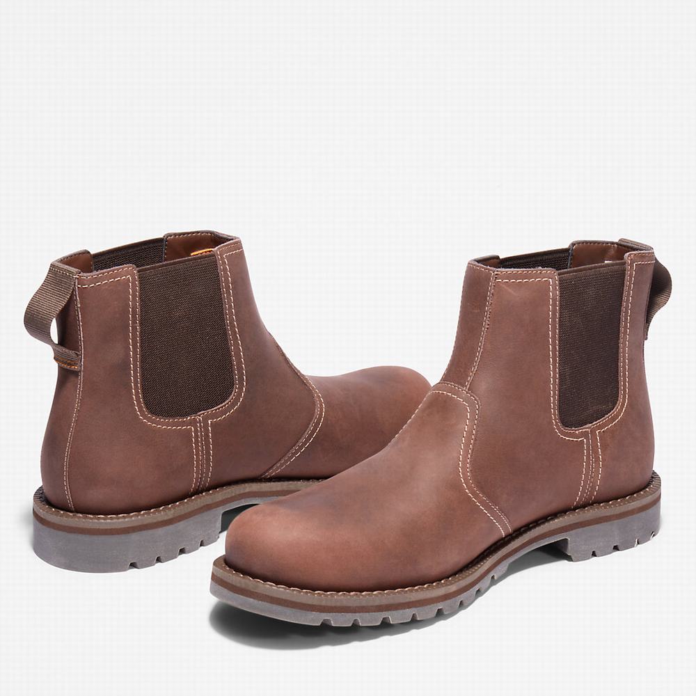 Chelsea Cizmy Timberland Larchmont Panske Svetlo Hnede | IP9251780