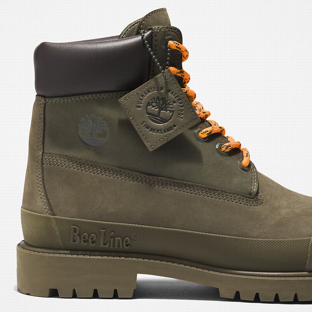 Cizmy Timberland Bee Line x Timberland® 6 Inch Rubber Spicou Panske Tmavo Zelene | EW0147538