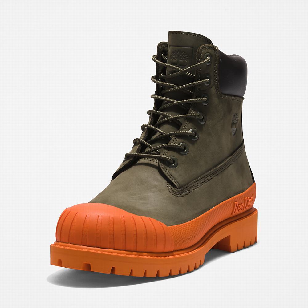 Cizmy Timberland Bee Line x Timberland® 6 Inch Rubber Spicou Panske Tmavo Zelene Oranžové | HI1430657