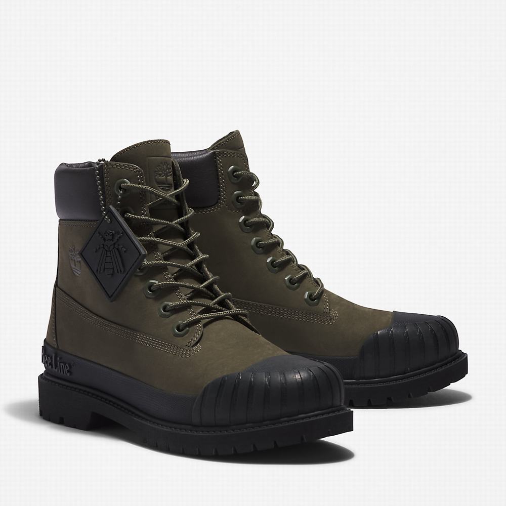 Cizmy Timberland Bee Line x Timberland® 6 Inch Rubber Spicou Damske Tmavo Zelene Čierne | UI8651493