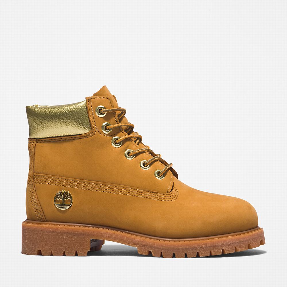 Cizmy Timberland Premium 6 Inch Detske Svetlo Hnede | AH9706138