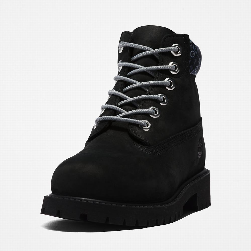 Cizmy Timberland Premium 6 Inch Detske Čierne Biele | YG7019485