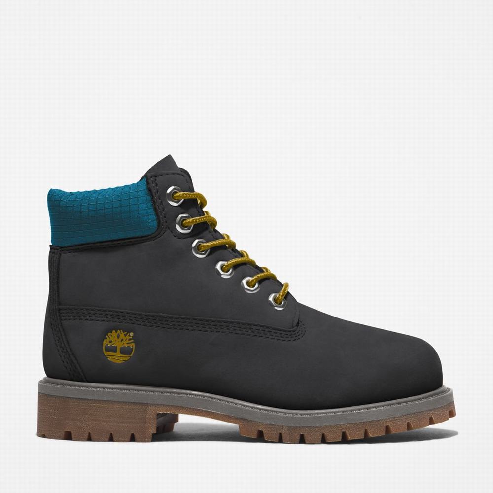 Cizmy Timberland Premium 6-Inch Waterproof Detske Čierne Modre | BY4790613