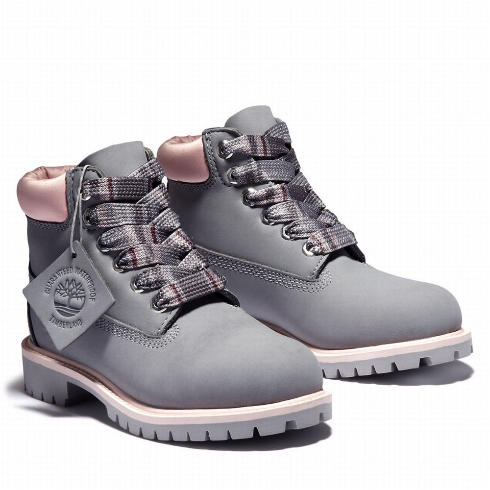 Cizmy Timberland Premium 6 Inch Waterproof Detske Siva | OI1624879