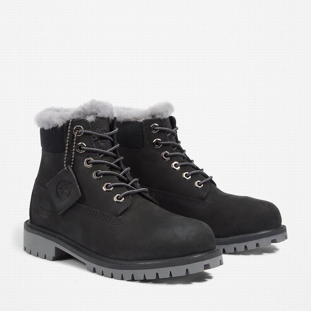 Cizmy Timberland Premium 6 Inch Winter Detske Čierne | VE8352479