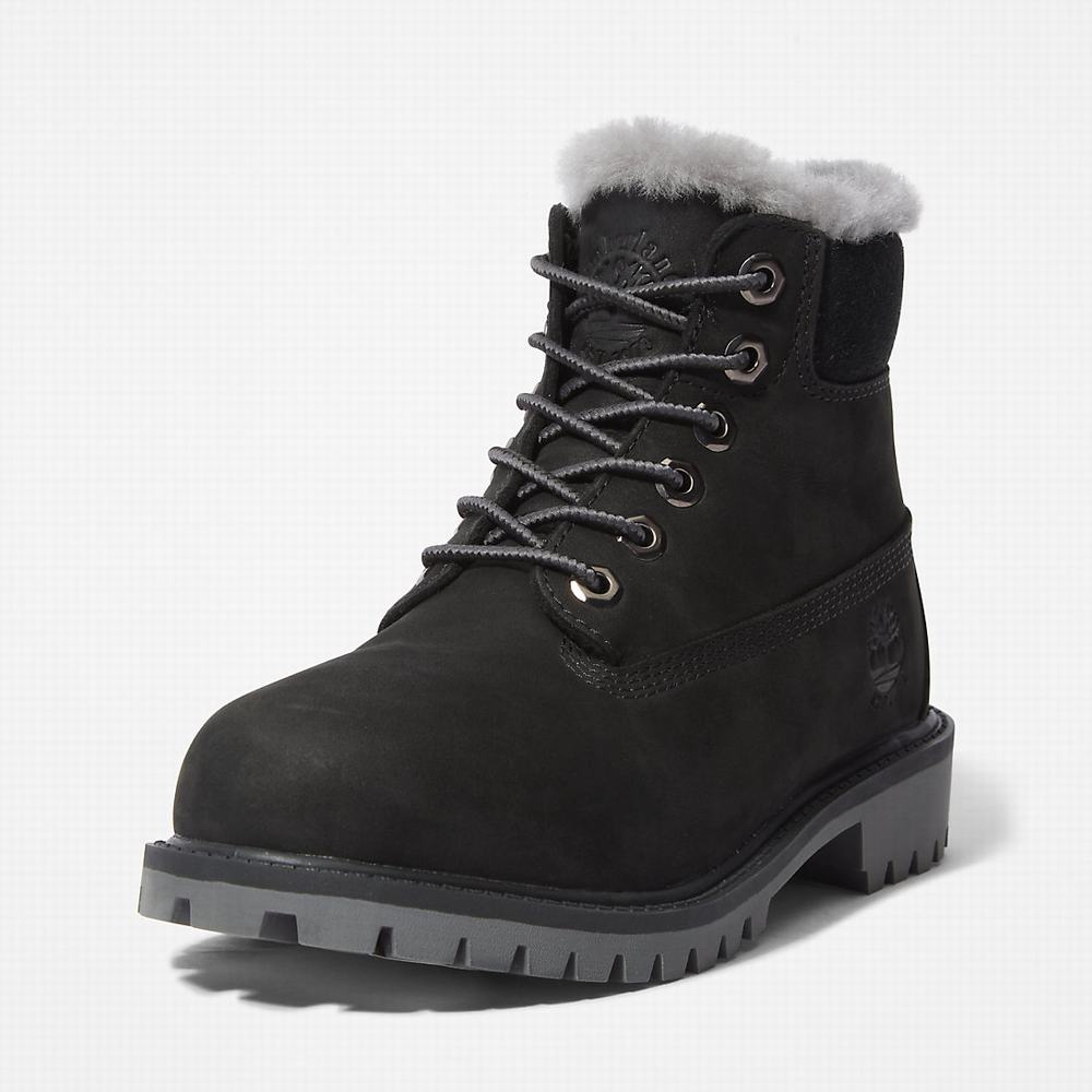 Cizmy Timberland Premium 6 Inch Winter Detske Čierne | VE8352479