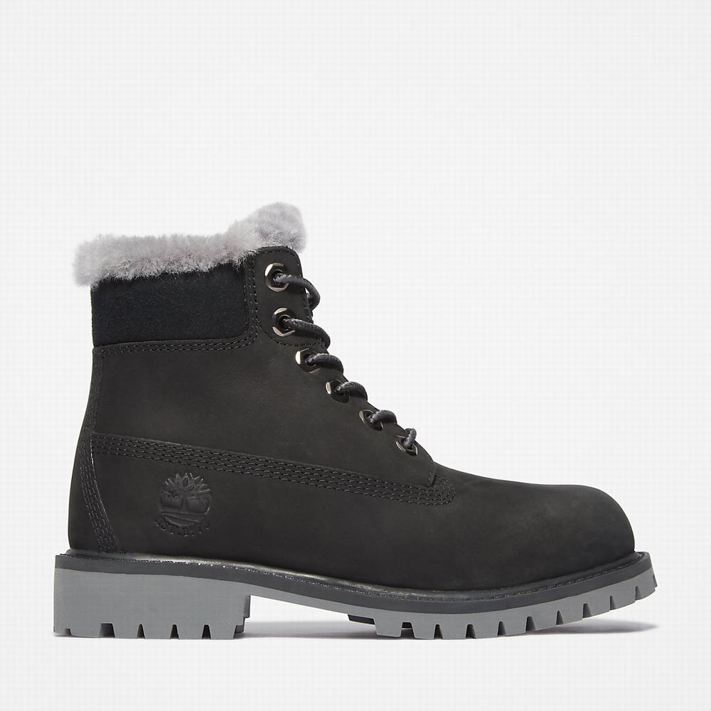 Cizmy Timberland Premium 6 Inch Winter Detske Čierne | VE8352479