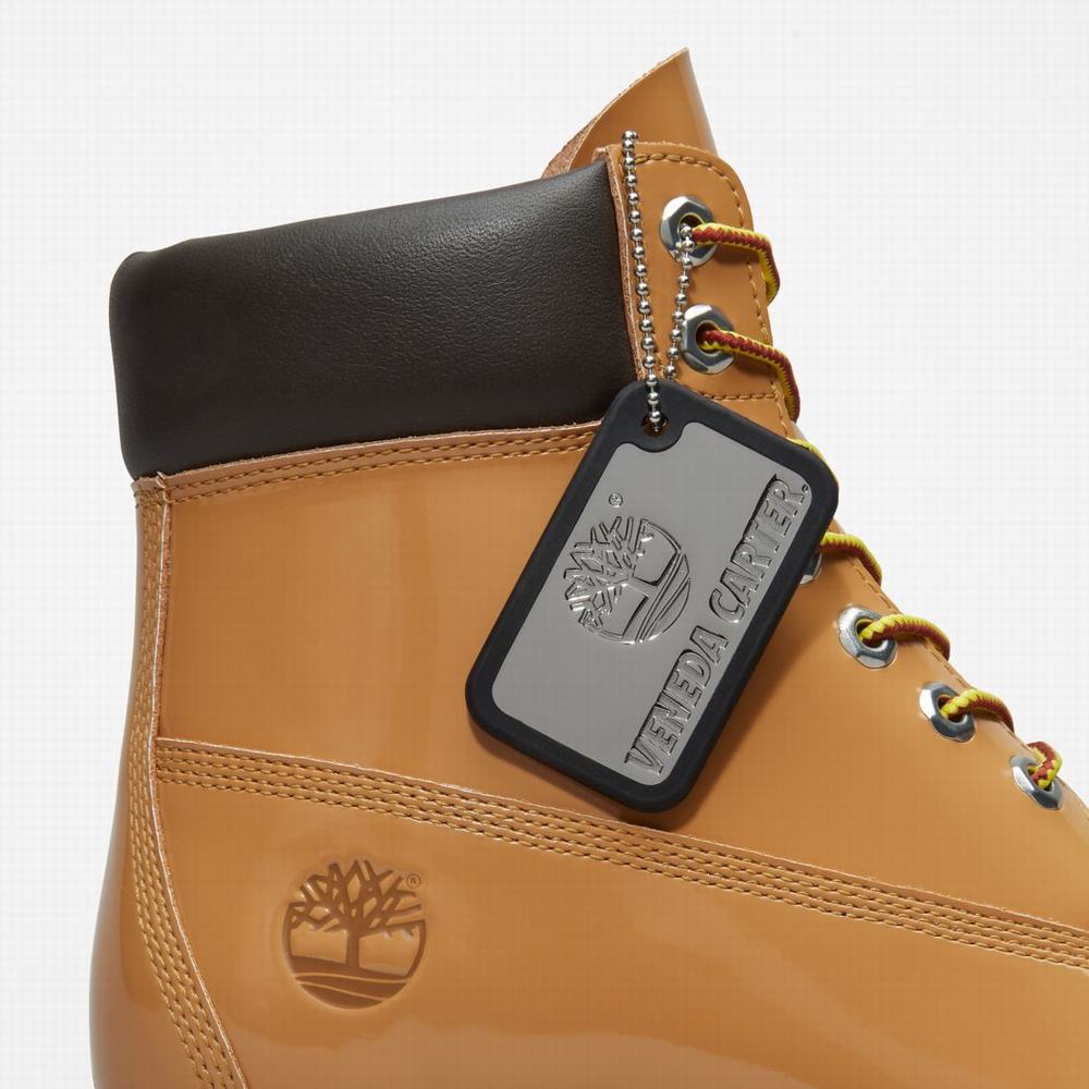 Cizmy Timberland Veneda Carter x Timberland® 6-Inch Lakovane Leather Damske Hnede | PJ8214395