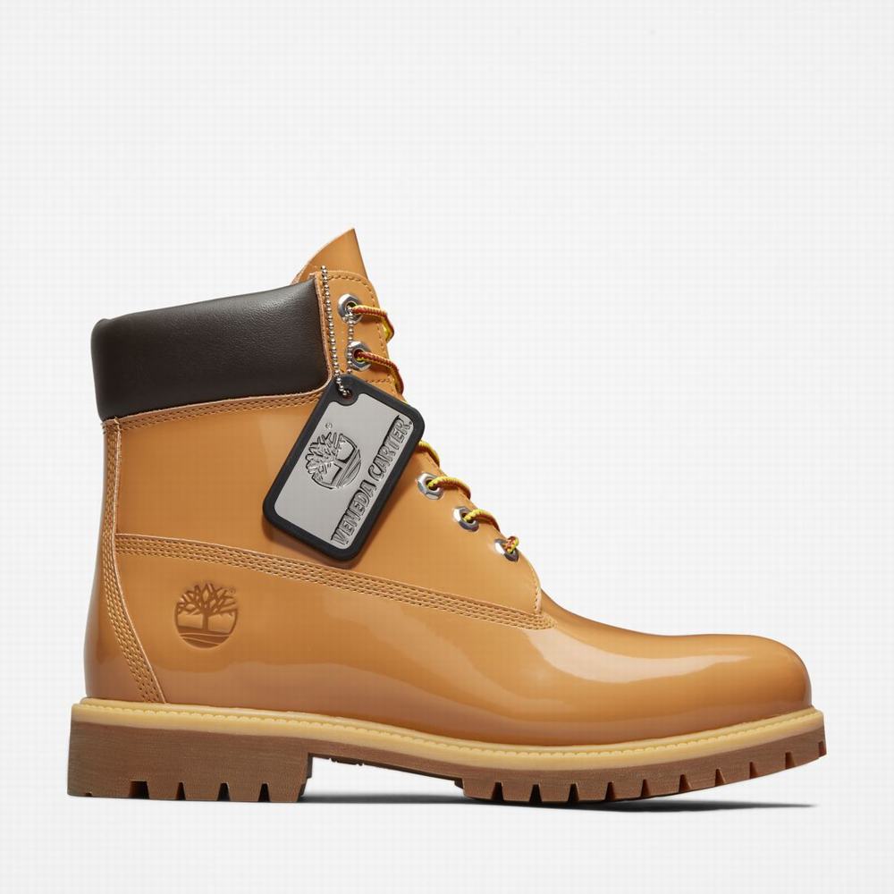 Cizmy Timberland Veneda Carter x Timberland® 6-Inch Lakovane Leather Damske Hnede | PJ8214395