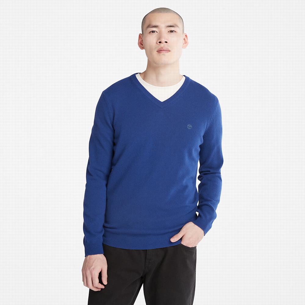 Jumpers Timberland Cohas Brook V-Neck Panske Tmavo Modre | XE4790653