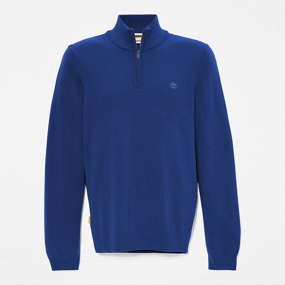 Jumpers Timberland Cohas Brook Zip-neck Panske Tmavo Modre | HT2801537