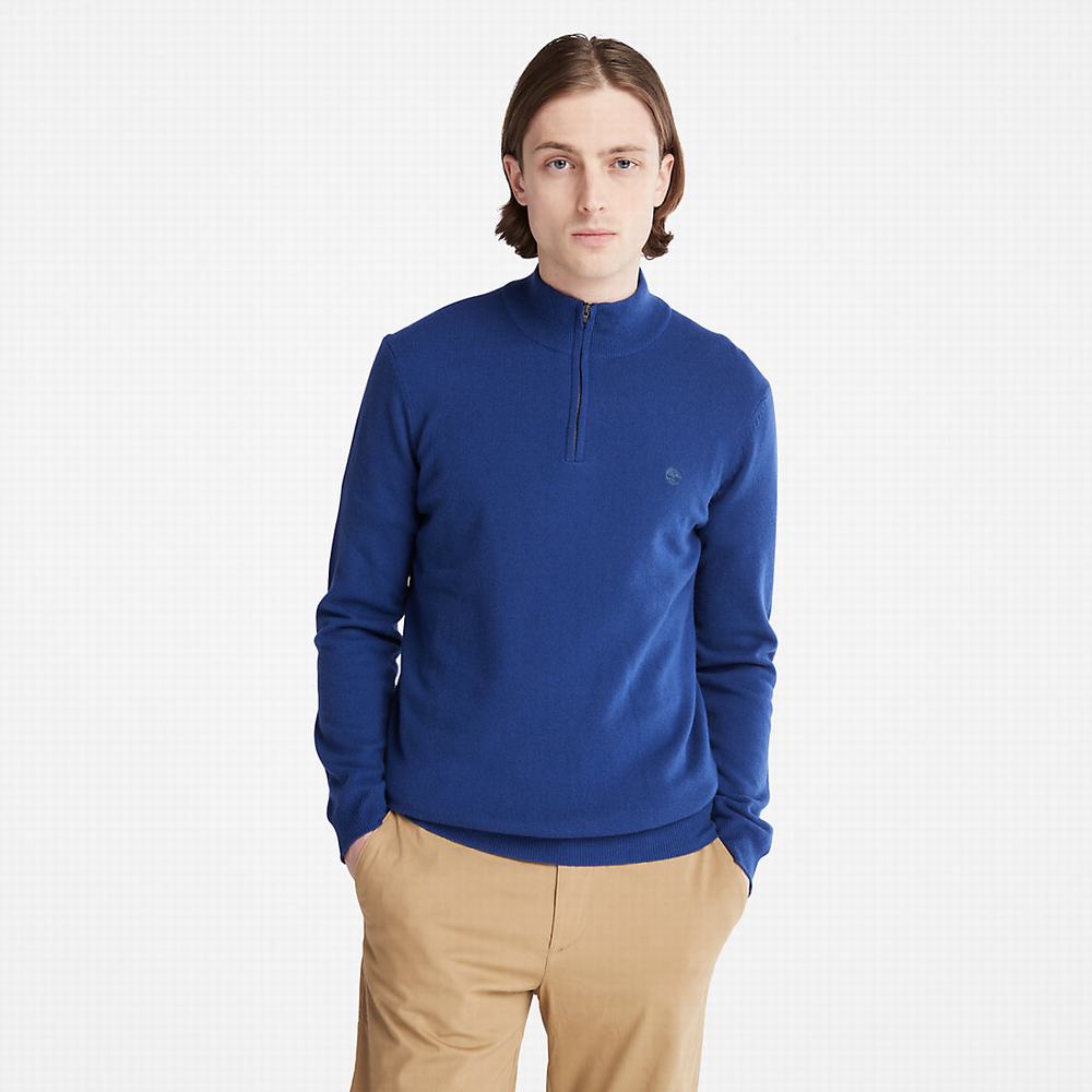 Jumpers Timberland Cohas Brook Zip-neck Panske Tmavo Modre | HT2801537