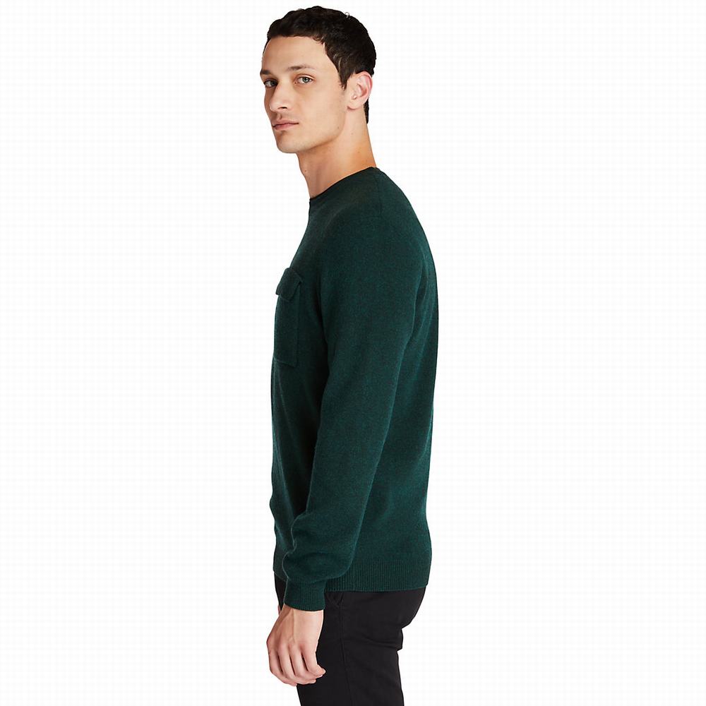 Jumpers Timberland Crewneck Pocket Panske Zelene | DV7520946