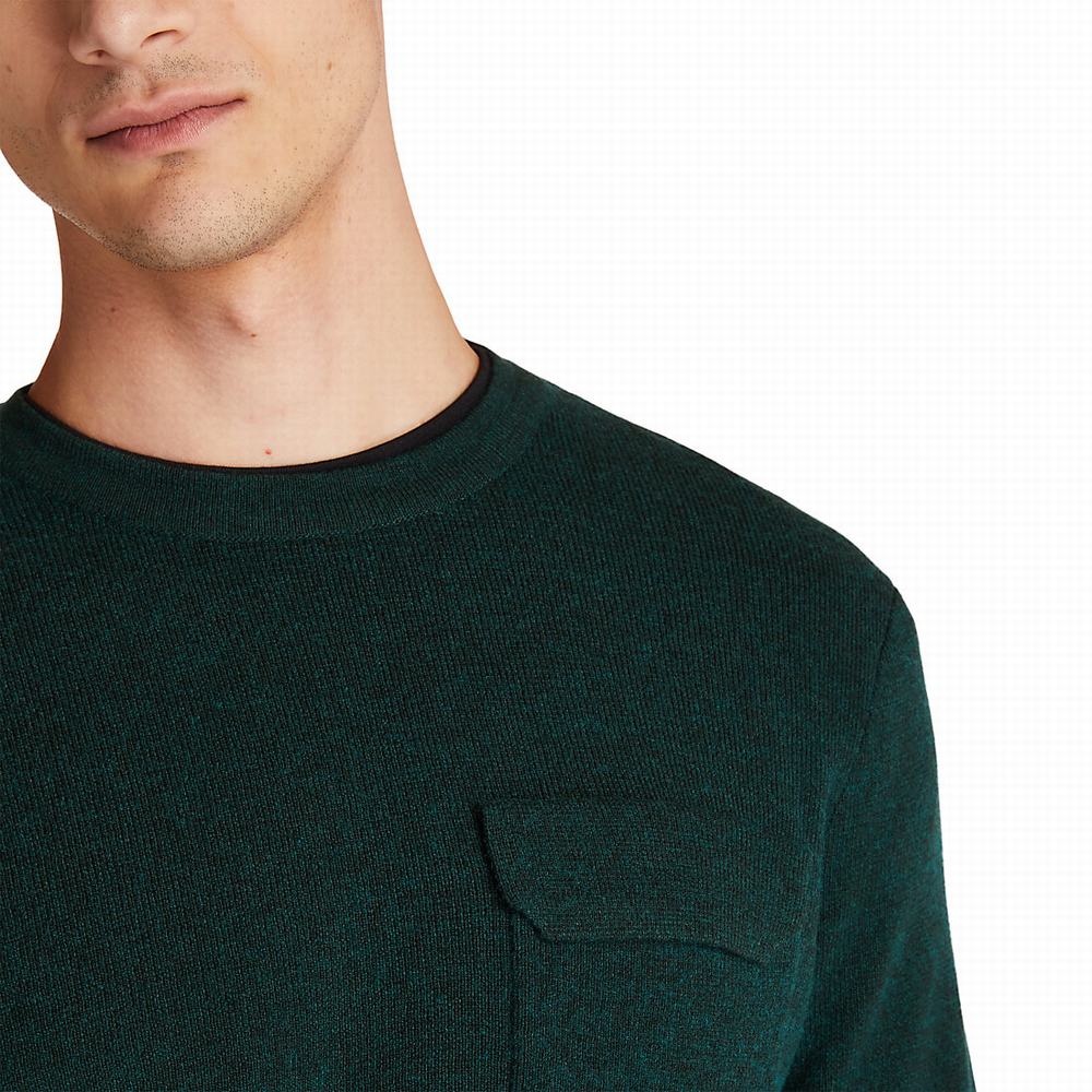 Jumpers Timberland Crewneck Pocket Panske Zelene | DV7520946