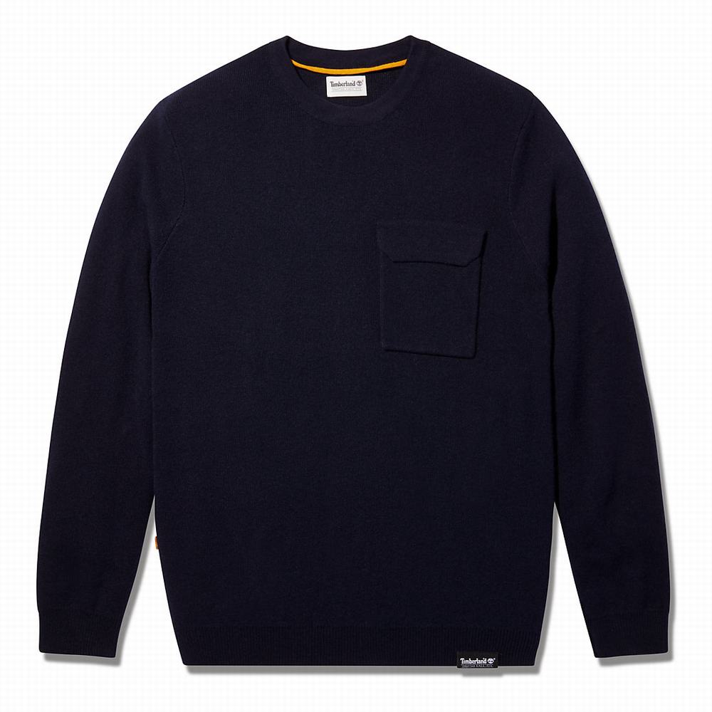 Jumpers Timberland Crewneck Pocket Panske Námornícka Modrá | WP7854612