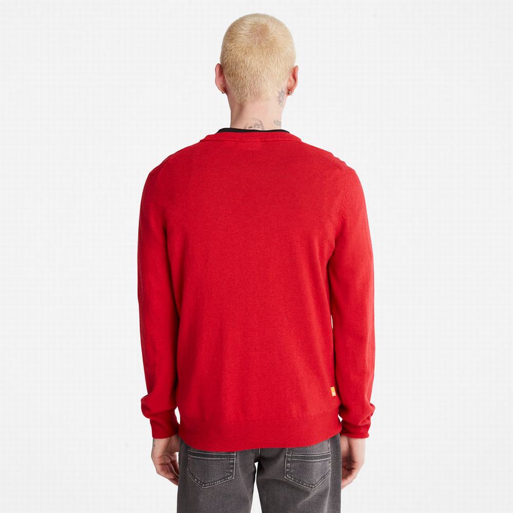 Jumpers Timberland Knox River Crewneck Panske Červené | NG8643271