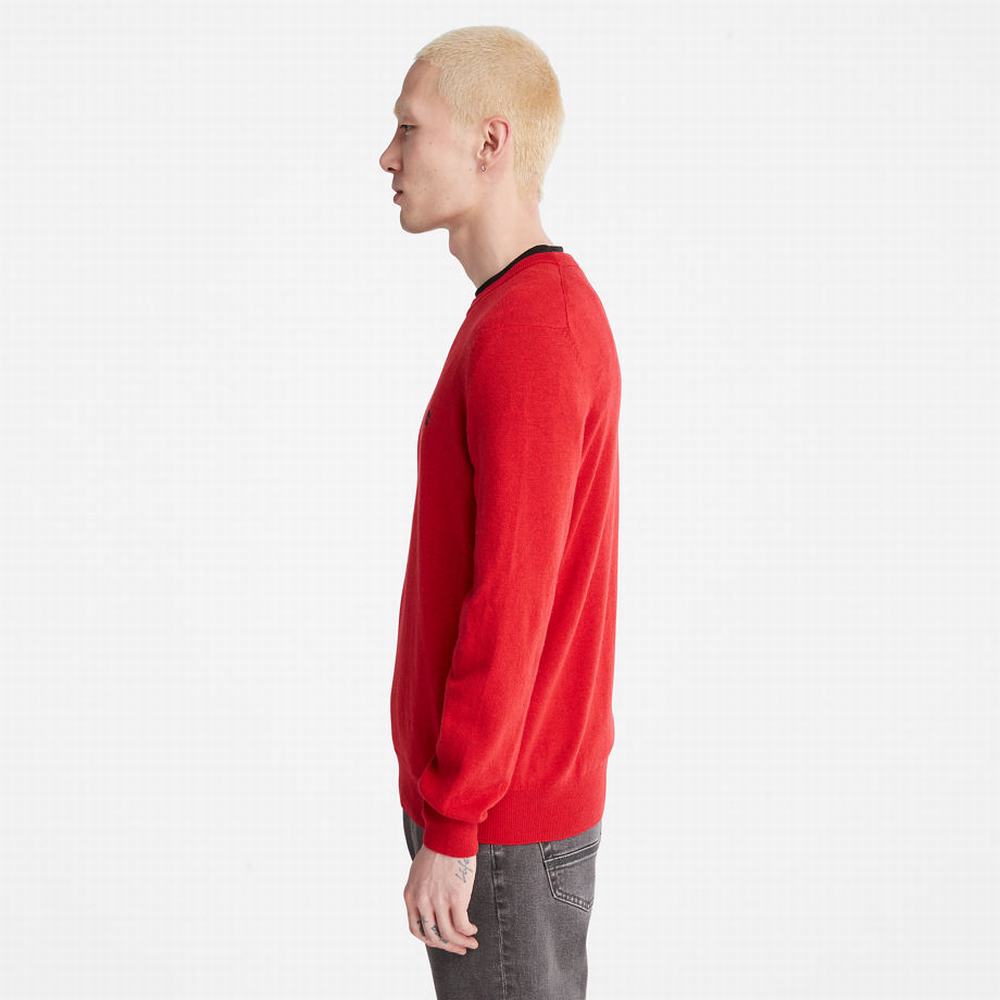 Jumpers Timberland Knox River Crewneck Panske Červené | NG8643271