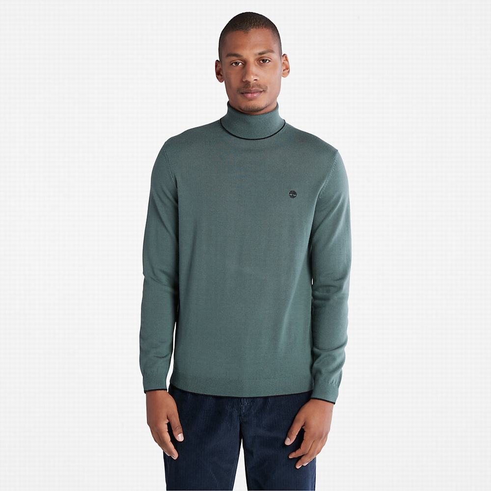 Jumpers Timberland Nissitissit River Turtleneck Panske Zelene | NS4250896