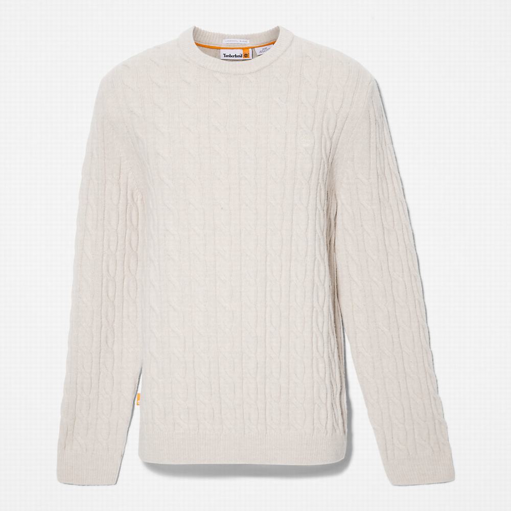 Jumpers Timberland Phillips Brook Cable Crewneck Panske Béžové | FW0382671