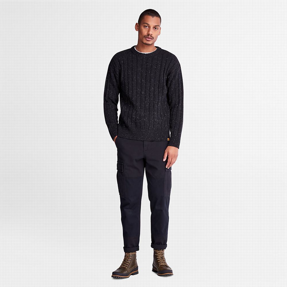 Jumpers Timberland Textured Crewneck Panske Siva | GF1729386