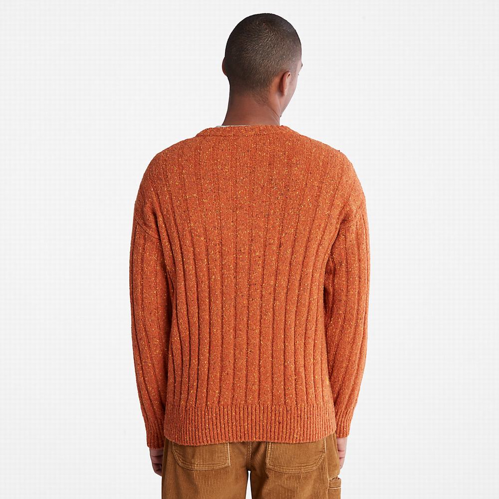 Jumpers Timberland Textured Crewneck Panske Oranžové | WD0651379