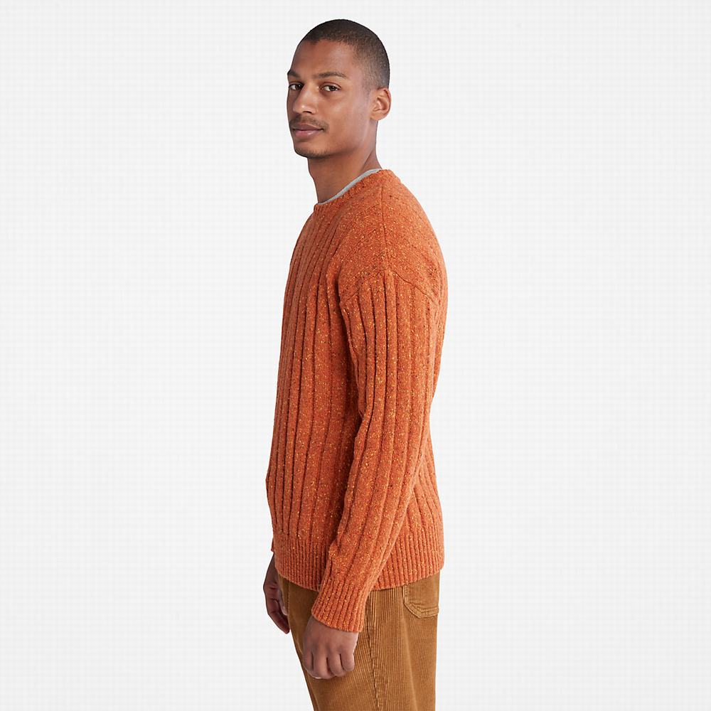 Jumpers Timberland Textured Crewneck Panske Oranžové | WD0651379