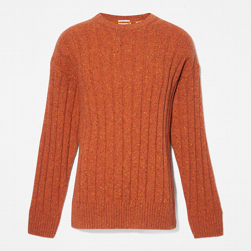 Jumpers Timberland Textured Crewneck Panske Oranžové | WD0651379