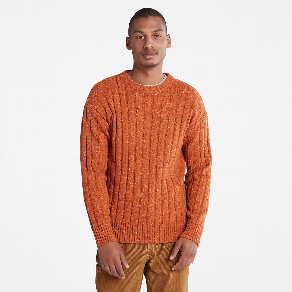 Jumpers Timberland Textured Crewneck Panske Oranžové | WD0651379