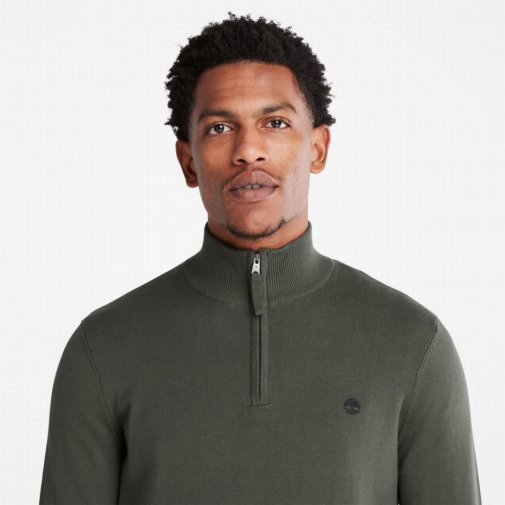 Jumpers Timberland Williams River Half-zip Panske Tmavo Zelene | HT2135879