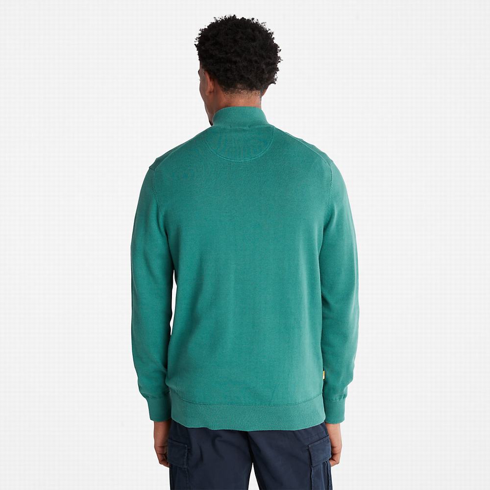 Jumpers Timberland Williams River Zip-neck Panske Zelene | AY5430729