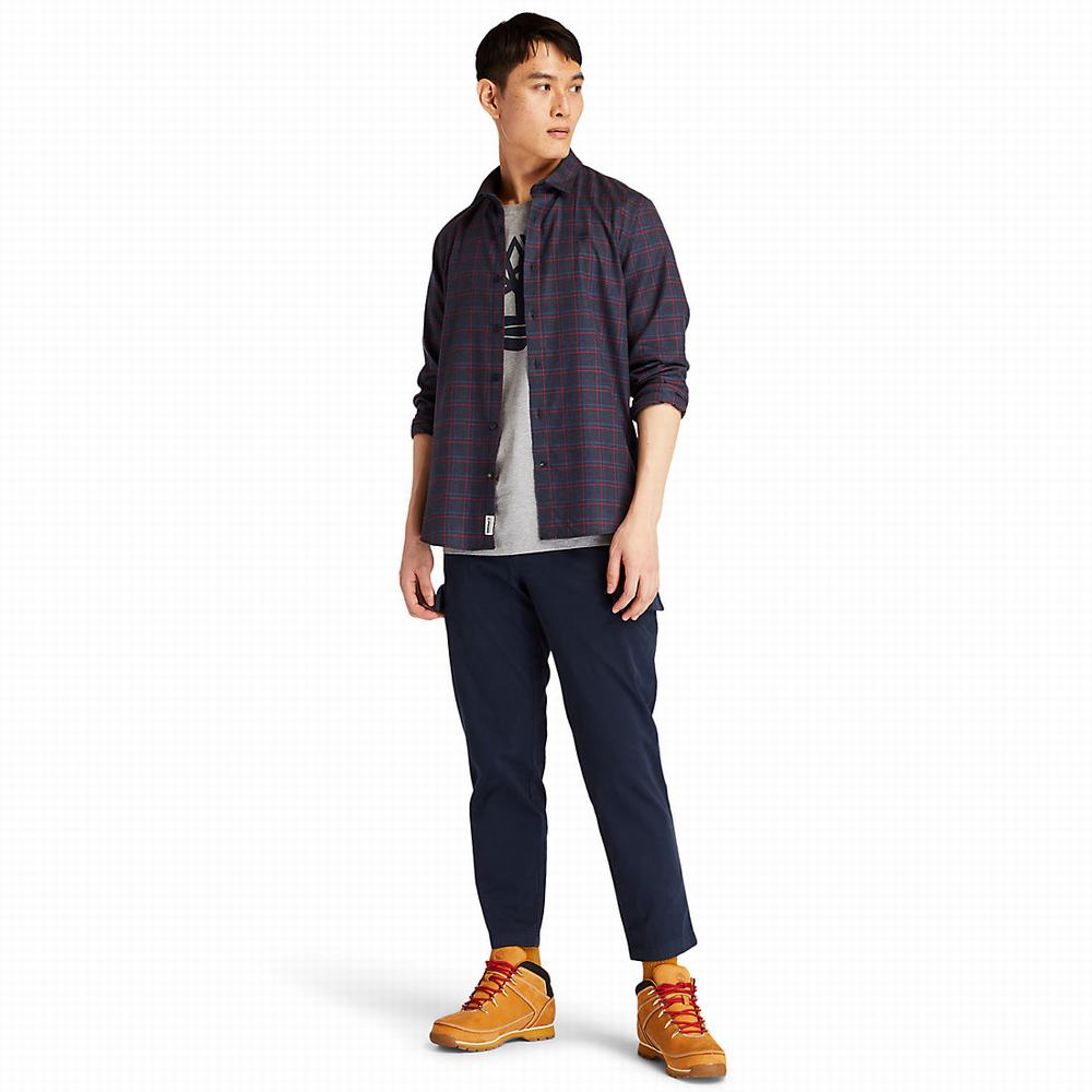 Kosele Timberland Flannel Checked Panske Námornícka Modrá | CJ9684253