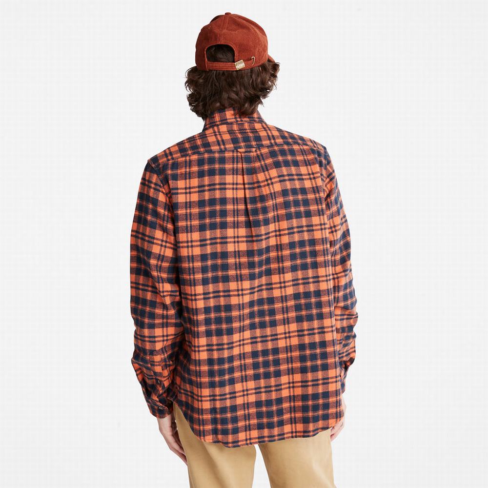 Kosele Timberland Flannel Checked Panske Oranžové | EK4280961