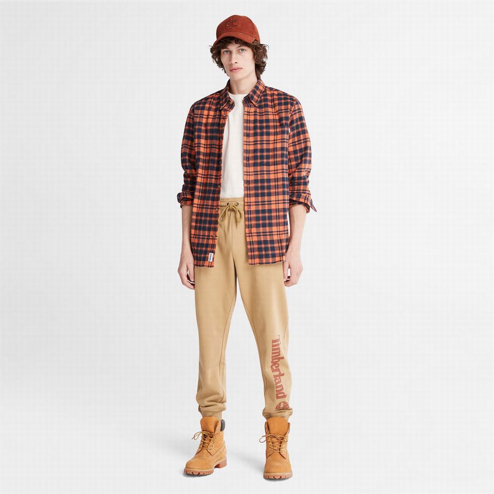 Kosele Timberland Flannel Checked Panske Oranžové | EK4280961