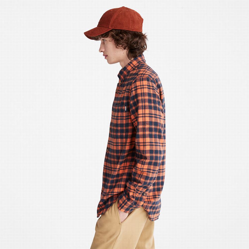 Kosele Timberland Flannel Checked Panske Oranžové | EK4280961