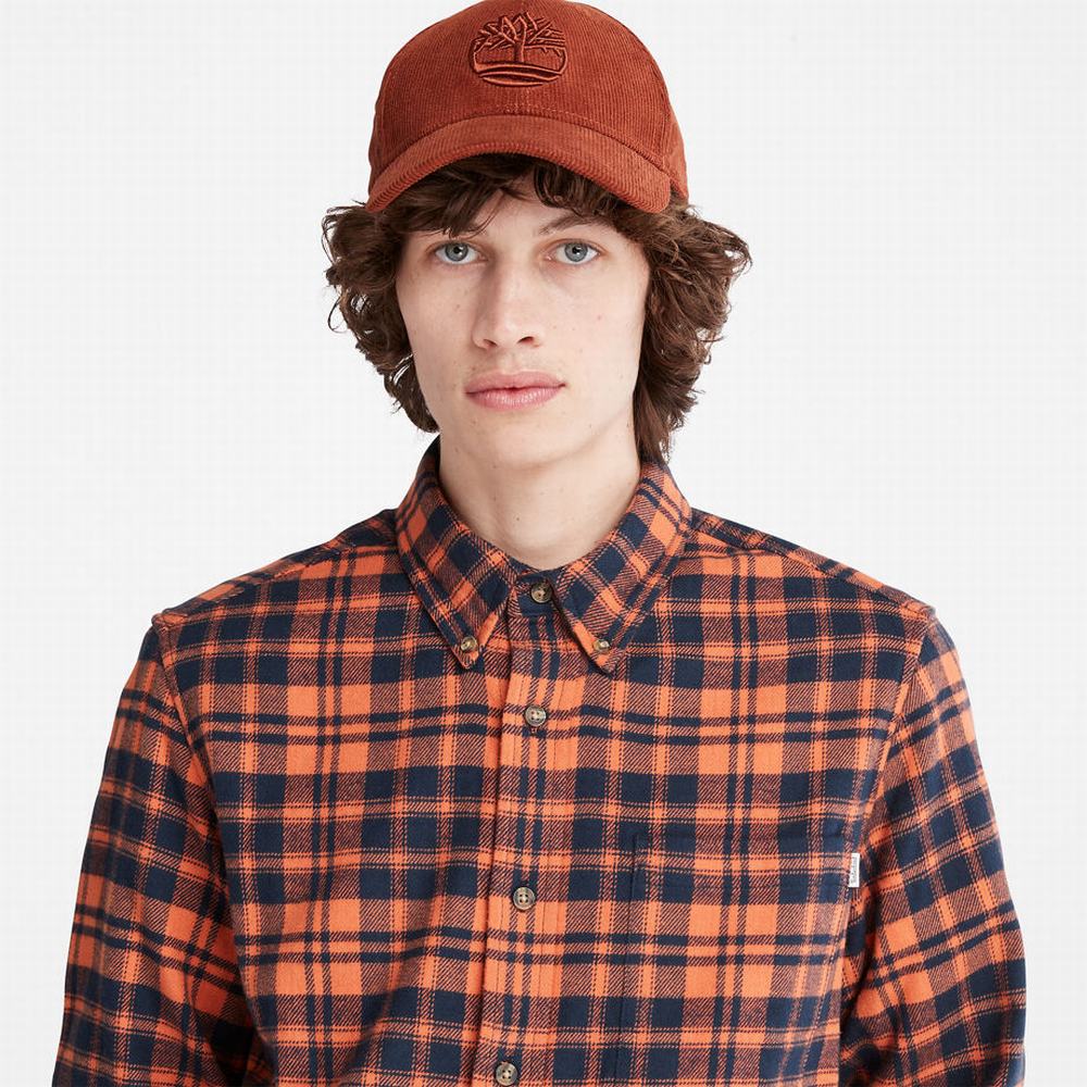 Kosele Timberland Flannel Checked Panske Oranžové | EK4280961