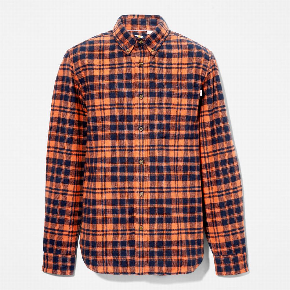 Kosele Timberland Flannel Checked Panske Oranžové | EK4280961