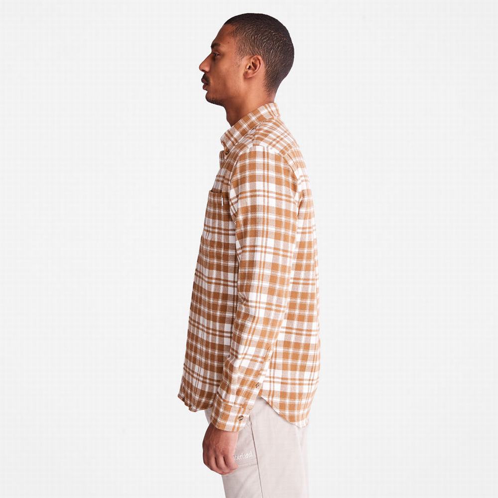 Kosele Timberland Flannel Checked Panske Hnede | RY0581943