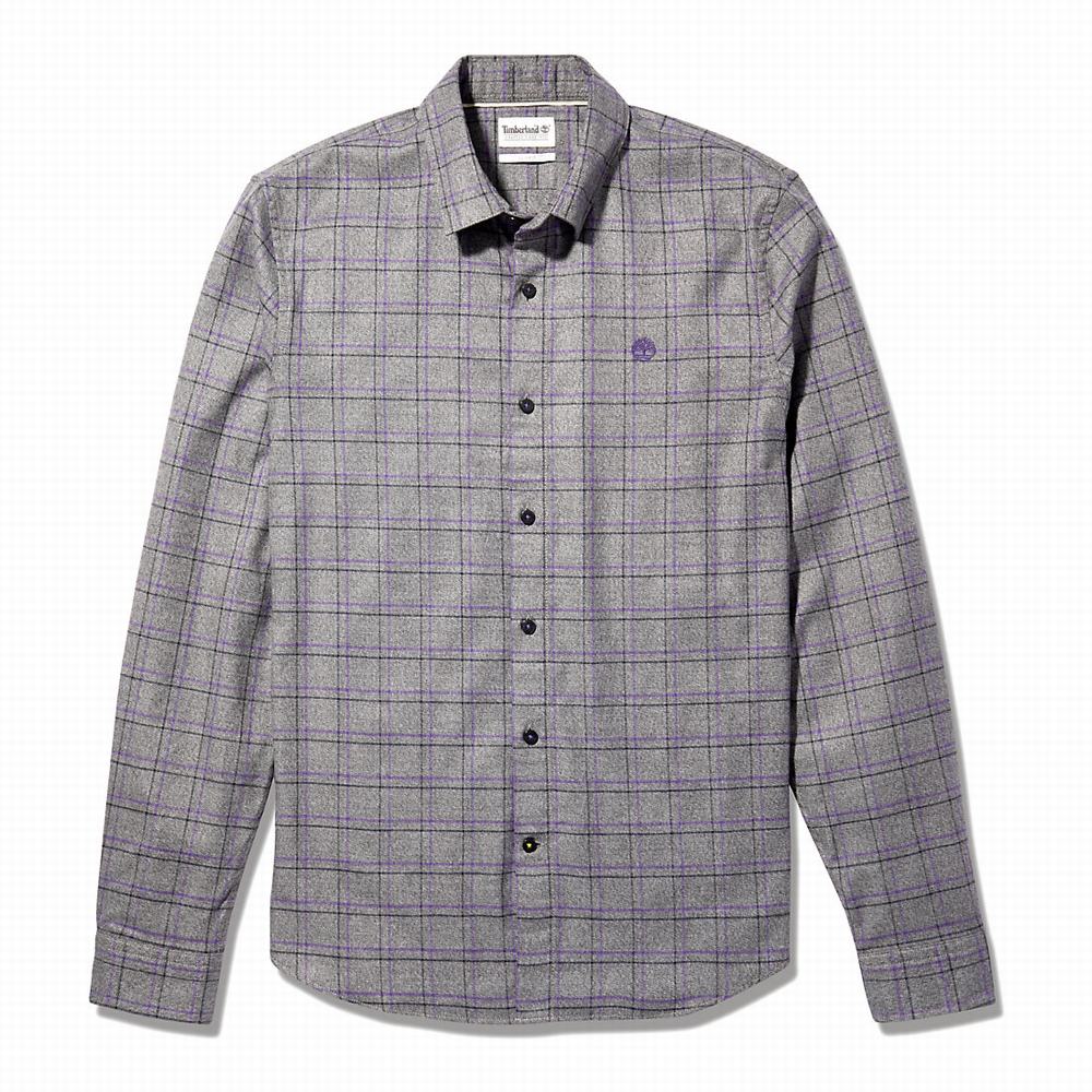 Kosele Timberland Flannel Checked Panske Siva | UZ4928375