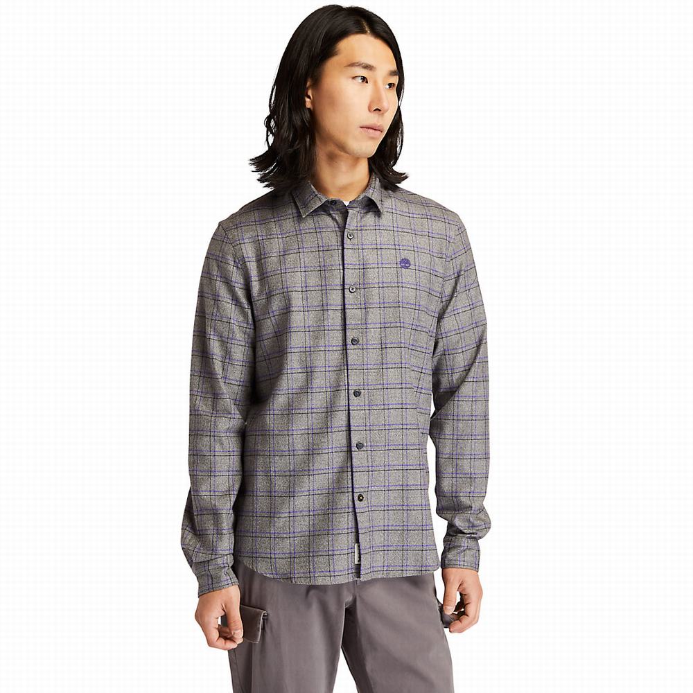 Kosele Timberland Flannel Checked Panske Siva | UZ4928375