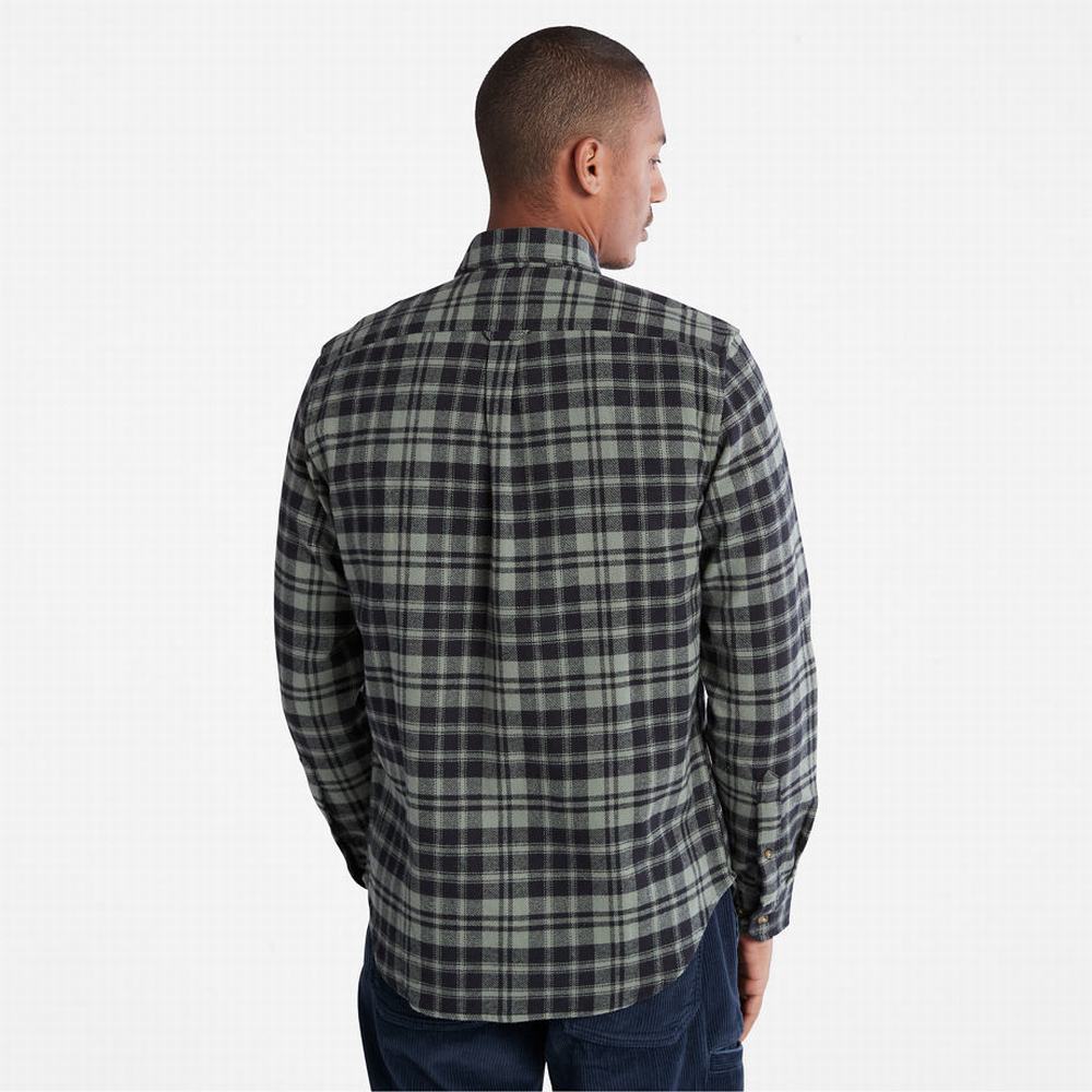 Kosele Timberland Flannel Checked Panske Zelene | VS9756823