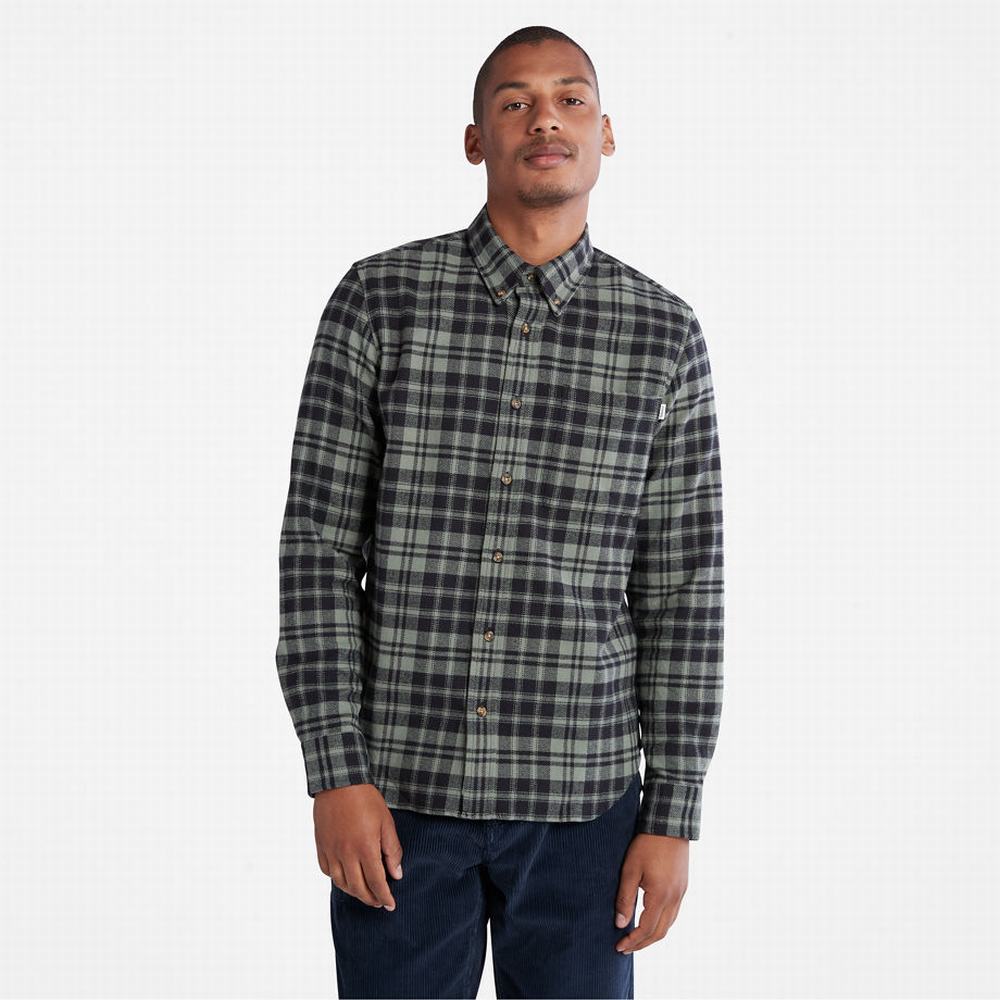 Kosele Timberland Flannel Checked Panske Zelene | VS9756823