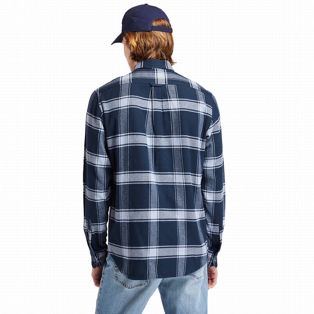 Kosele Timberland Heavy Flannel Checked Panske Modre | CF9215367