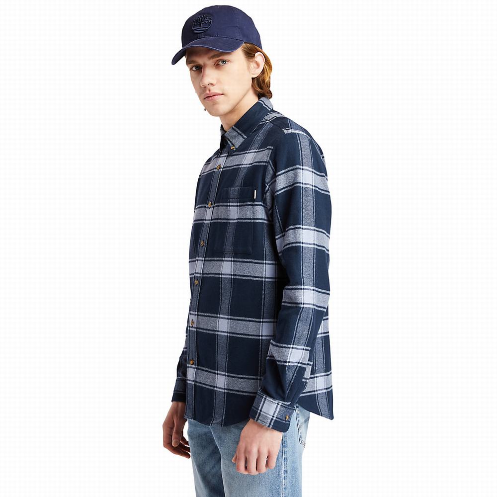 Kosele Timberland Heavy Flannel Checked Panske Modre | CF9215367