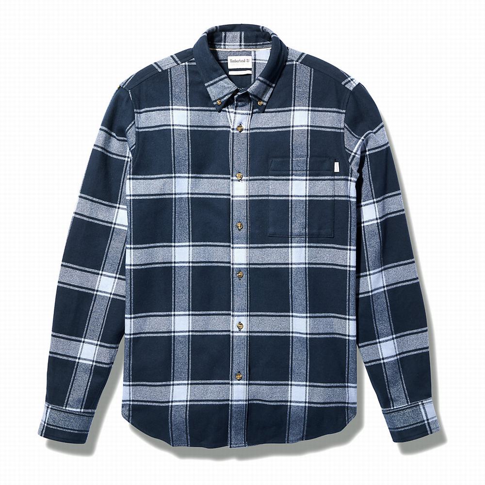 Kosele Timberland Heavy Flannel Checked Panske Modre | CF9215367