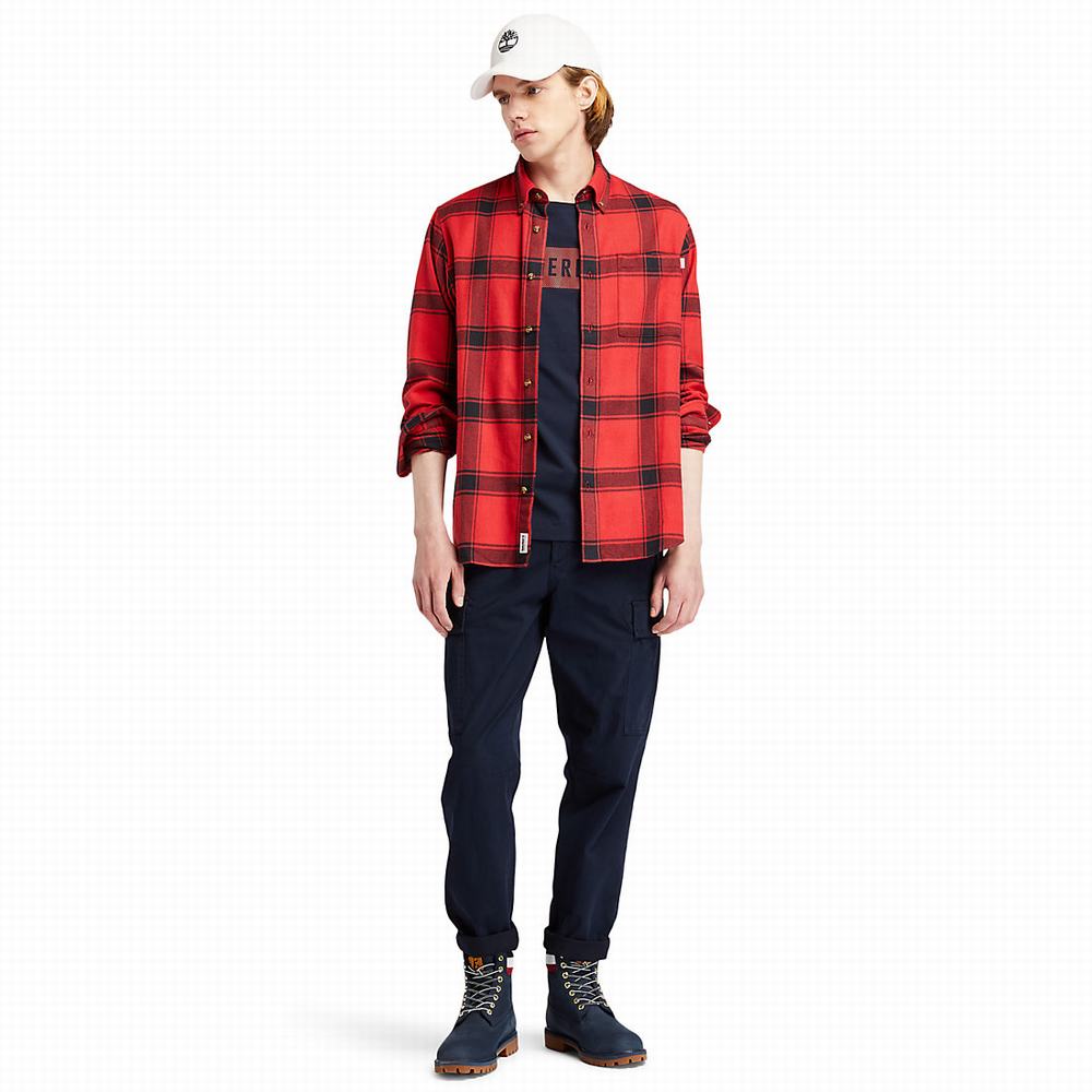 Kosele Timberland Heavy Flannel Checked Panske Červené | SR3827109