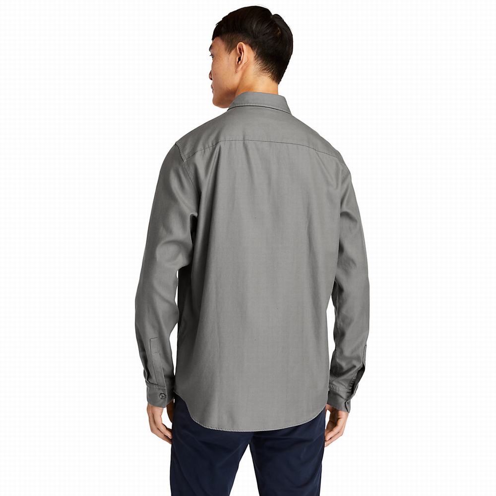 Kosele Timberland Long-sleeved Overshirt Panske Siva | IW8956471